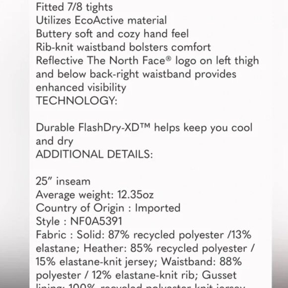 The North Face dune tights size small black - Picture 6 of 6